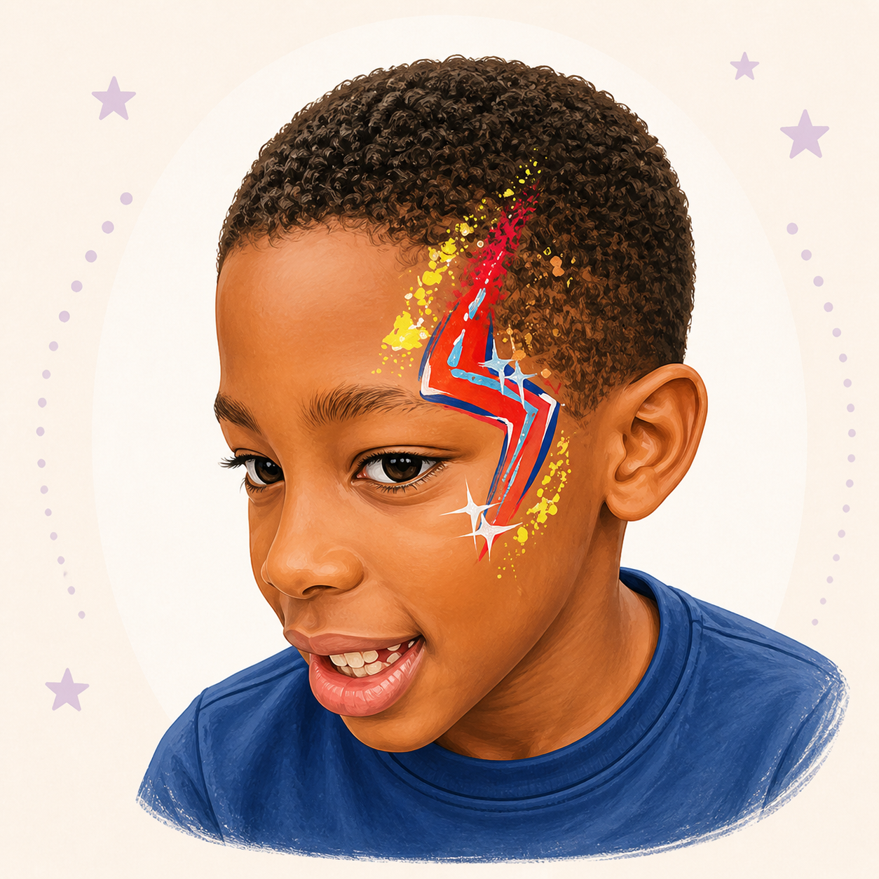 Princess Crown Face Paint Idea