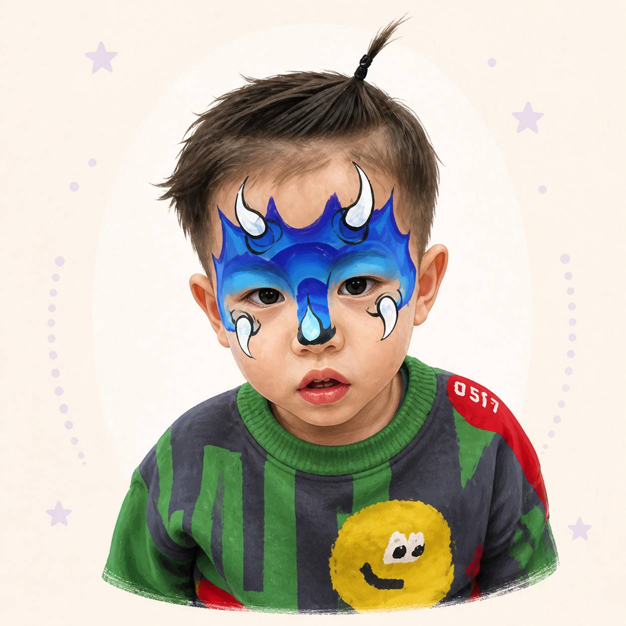 Neon Mask Face Paint Idea